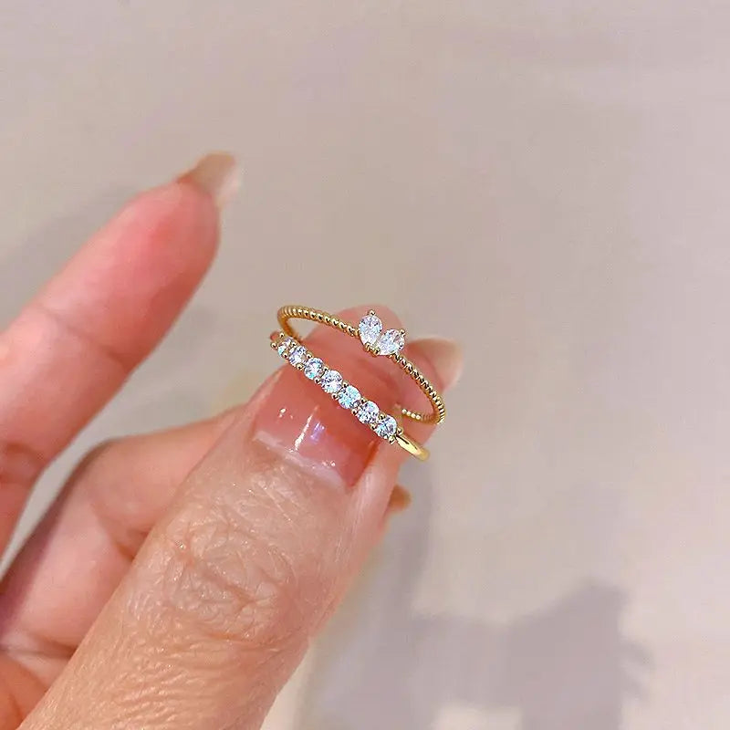 2pcs Trendy Gold Color Rings